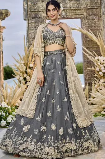 Grey Lehenga Choli Set