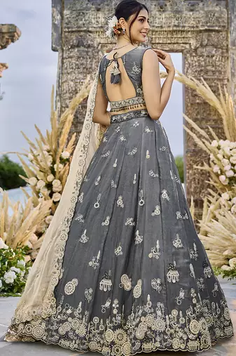 Grey Lehenga Choli Set