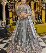 Green Sequined Designer Lehenga