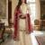 Ivory and maroon sharara set