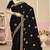 Black sequin embroidered work georgette designer saree for women