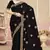 Black sequin embroidered work georgette designer saree for women