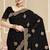 Black sequin embroidered work georgette designer saree for women