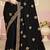 Black sequin embroidered work georgette designer saree for women
