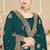 Teal blue sequin embroidered work georgette designer saree for women