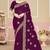 Purple sequin embroidered work georgette designer saree for women