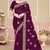 Purple sequin embroidered work georgette designer saree for women