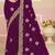 Purple sequin embroidered work georgette designer saree for women