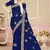 Navy blue sequin embroidered work georgette designer saree for women