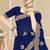 Navy blue sequin embroidered work georgette designer saree for women