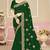 Green sequin embroidered work georgette designer saree for women