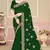 Green sequin embroidered work georgette designer saree for women