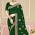 Green sequin embroidered work georgette designer saree for women
