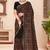 Black kashmiri resham embroidery work georgette saree for women