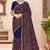 Navy blue kashmiri resham embroidery work georgette saree for women