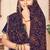 Navy blue kashmiri resham embroidery work georgette saree for women