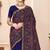 Navy blue kashmiri resham embroidery work georgette saree for women