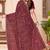 Wine kashmiri resham embroidery work georgette saree for women