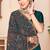 Teal blue kashmiri resham embroidery work georgette saree for women