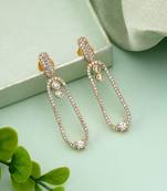 White color american diamond earrings