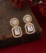 White color american diamond earrings