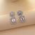 Silver color american diamond earrings