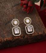 White color american diamond earrings