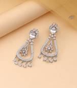 Silver color american diamond earrings