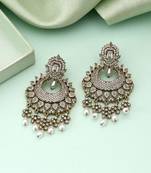 White color american diamond earrings