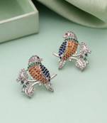 Multi color american diamond earrings