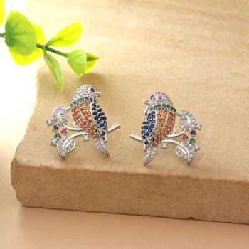 Multi color american diamond earrings 2