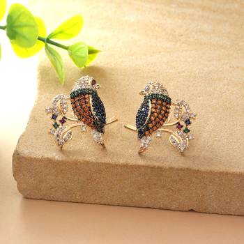 Multi color american diamond earrings 2