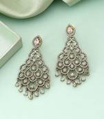 White color american diamond earrings
