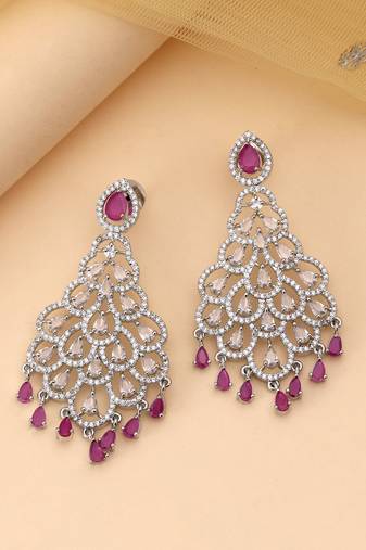 Rani color american diamond earrings