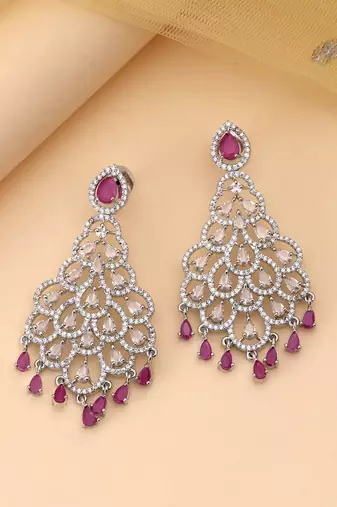 Rani color american diamond earrings