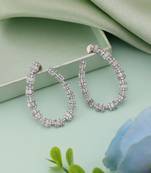 Silver color american diamond earrings
