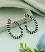 Black color american diamond earrings