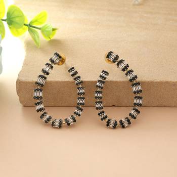 Black color american diamond earrings 2