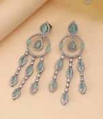 Pista green color american diamond earrings