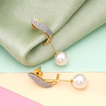 White color american diamond earrings 2