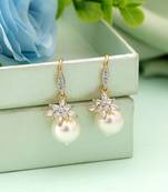 White color american diamond earrings