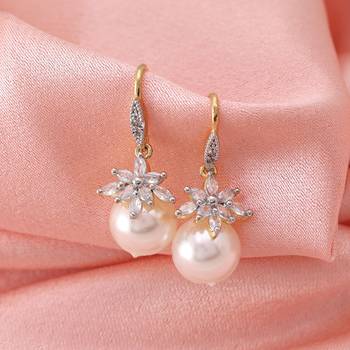 White color american diamond earrings 2