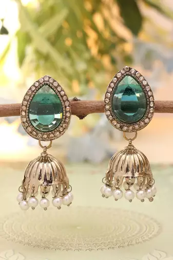 Rama green color fashion earrings