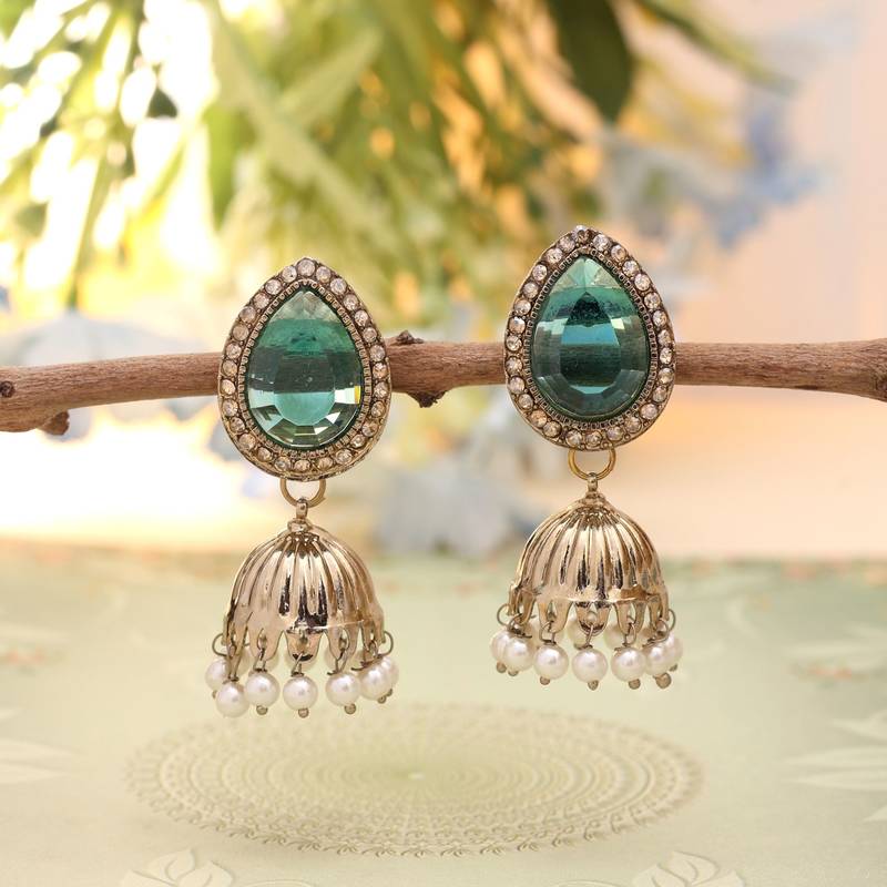 Rama green color fashion earrings