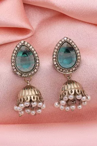 Rama green color fashion earrings