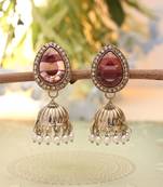 Magenta color fashion earrings