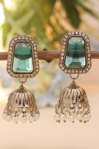 Rama green color fashion earrings