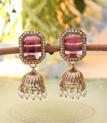 Magenta color fashion earrings