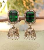 Green color fashion earrings