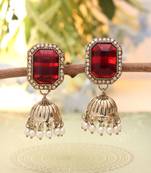 Maroon color fashion earrings